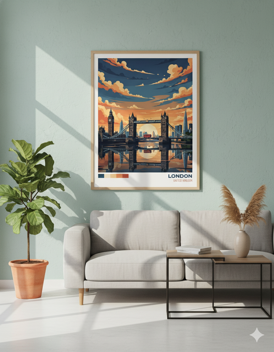 London Travel Poster | Minimalist City Art Print | Wall art | Wall decor