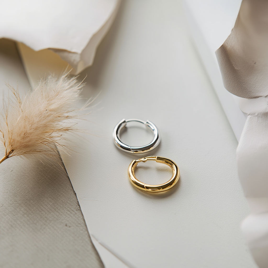 2PCS Tiny Stainless Steel Huggie Hoop Earrings┃Unisex Small Punk Circle Cartilage Piercing Jewelry