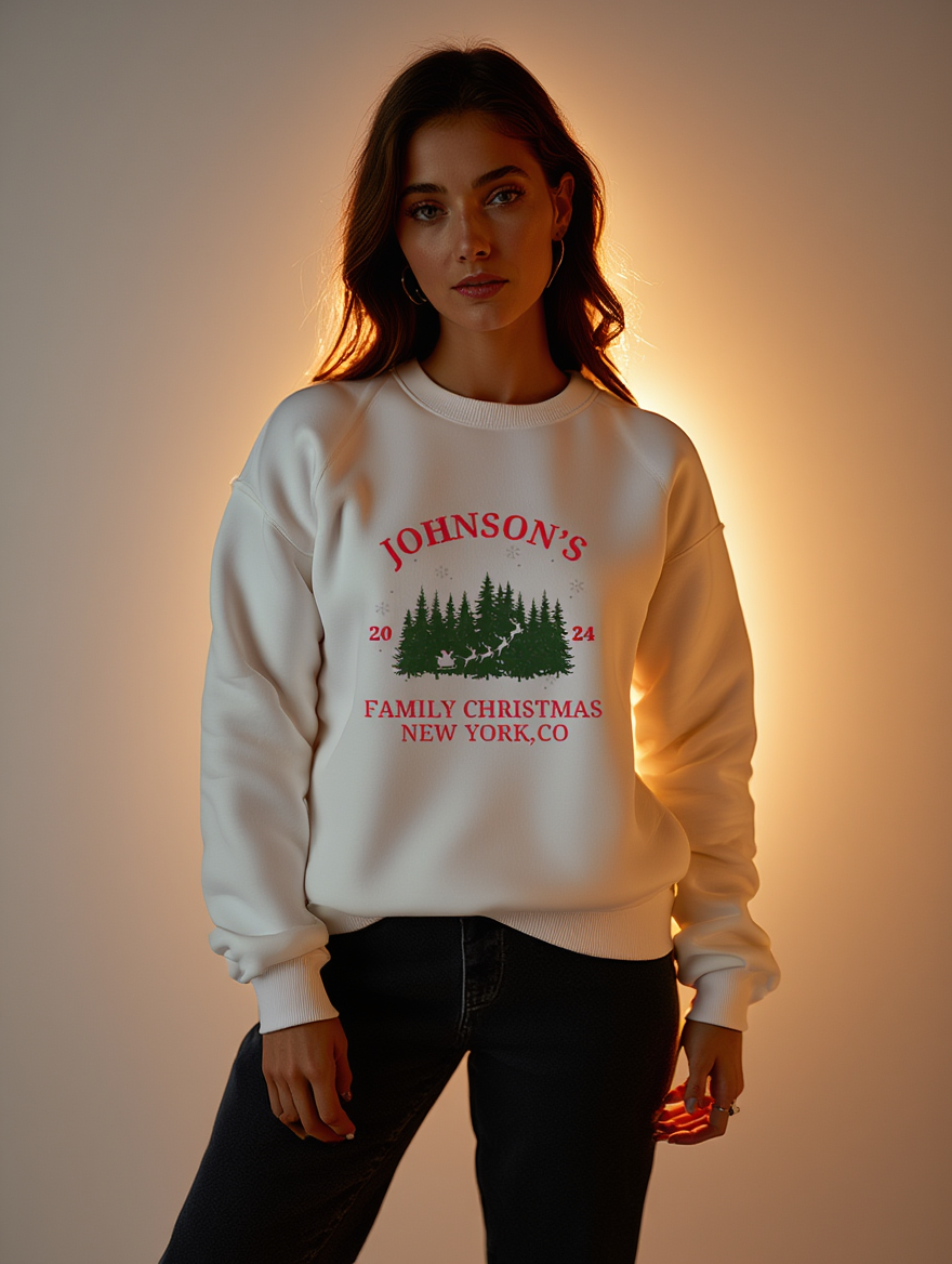 Personalized Family Christmas Sweatshirt | Custom Last Name