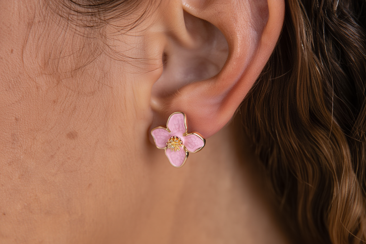 Flower Earrings┃Gold Crystal Zircon Studs for Women | Elegant Party Accessories