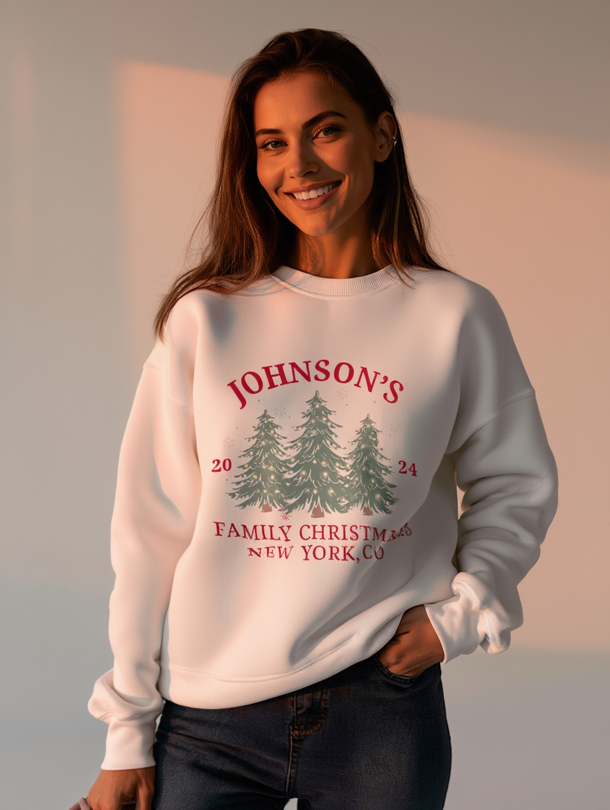 Personalized Family Christmas Sweatshirt | Custom Last Name