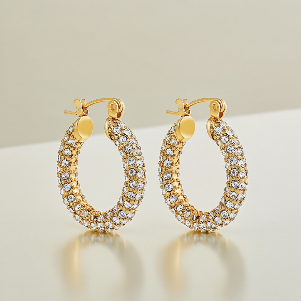 Gold-Plated Huggie Hoop Earrings | Geometric U-Shape Stainless Steel Hoops for Women