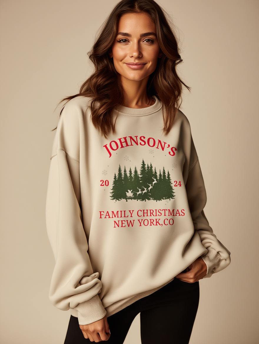 Personalized Family Christmas Sweatshirt | Custom Last Name