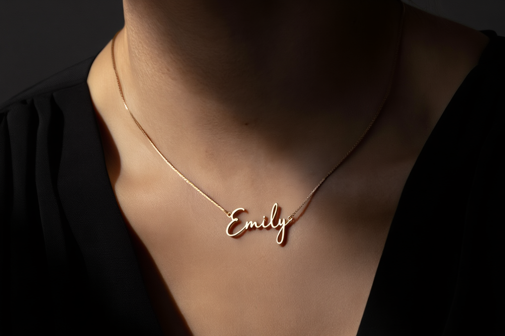 Personalized Cursive Name Necklace┃Custom Stainless Steel Letter Pendant | Gift for her