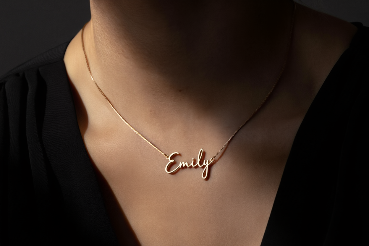 Personalized Cursive Name Necklace┃Custom Stainless Steel Letter Pendant | Gift for her