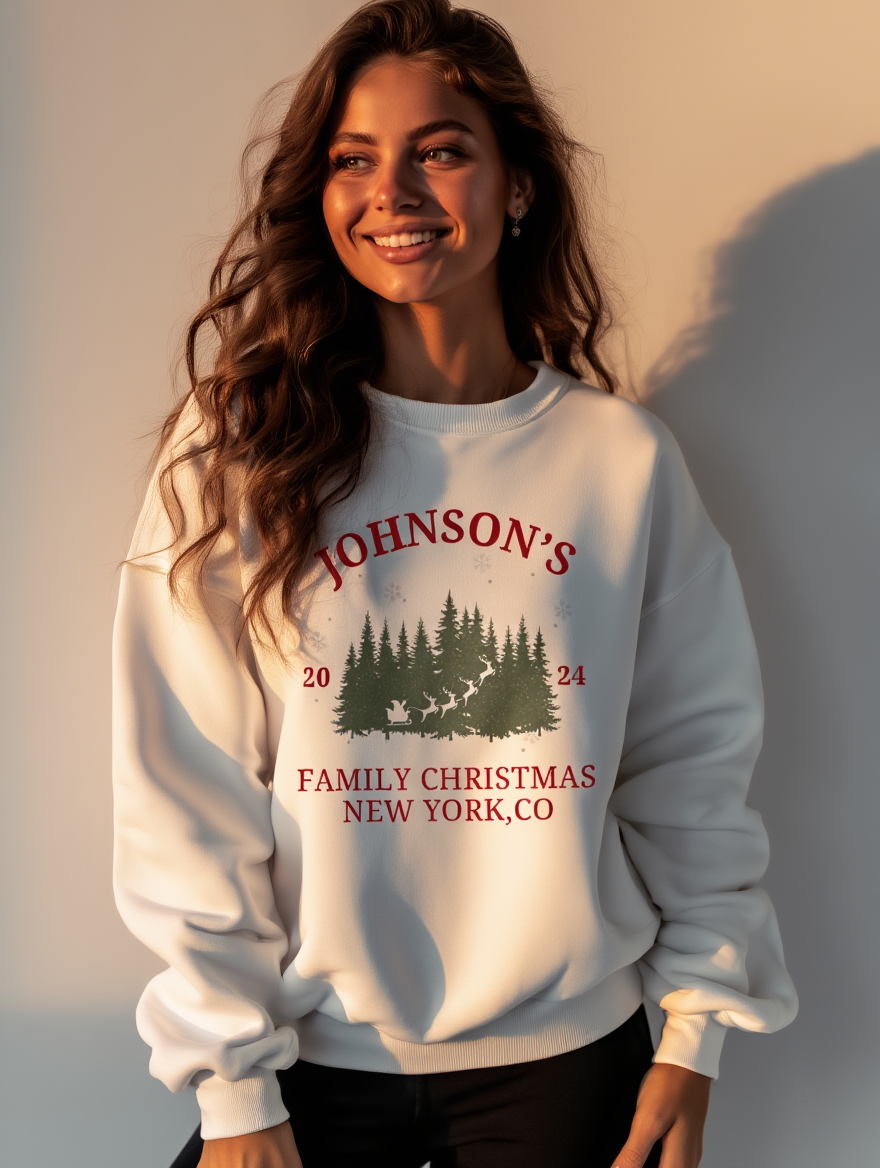Personalized Family Christmas Sweatshirt | Custom Last Name